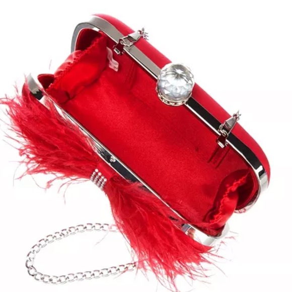 Nina Lara Feather Embellished Minaudiere Clutch - Picture 4 of 13